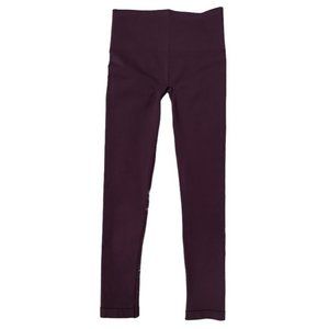SPANX Mid Rise Wide Waistband Yoga Workout Pull On Leggings Purple Womens Size M